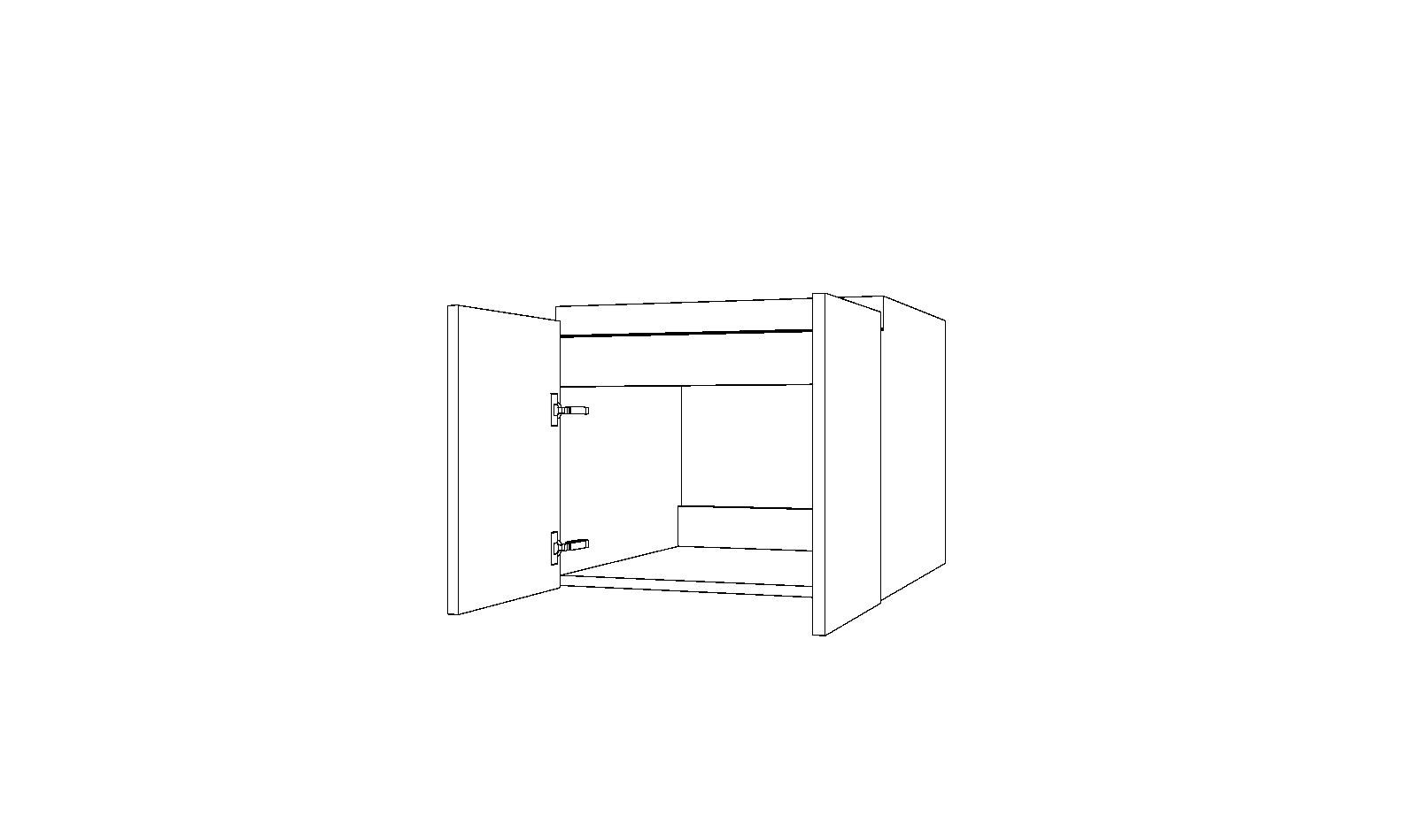 Dibujo técnico — Mueble Bajo Gola 50 Suspendido Fregadero 2 Puertas