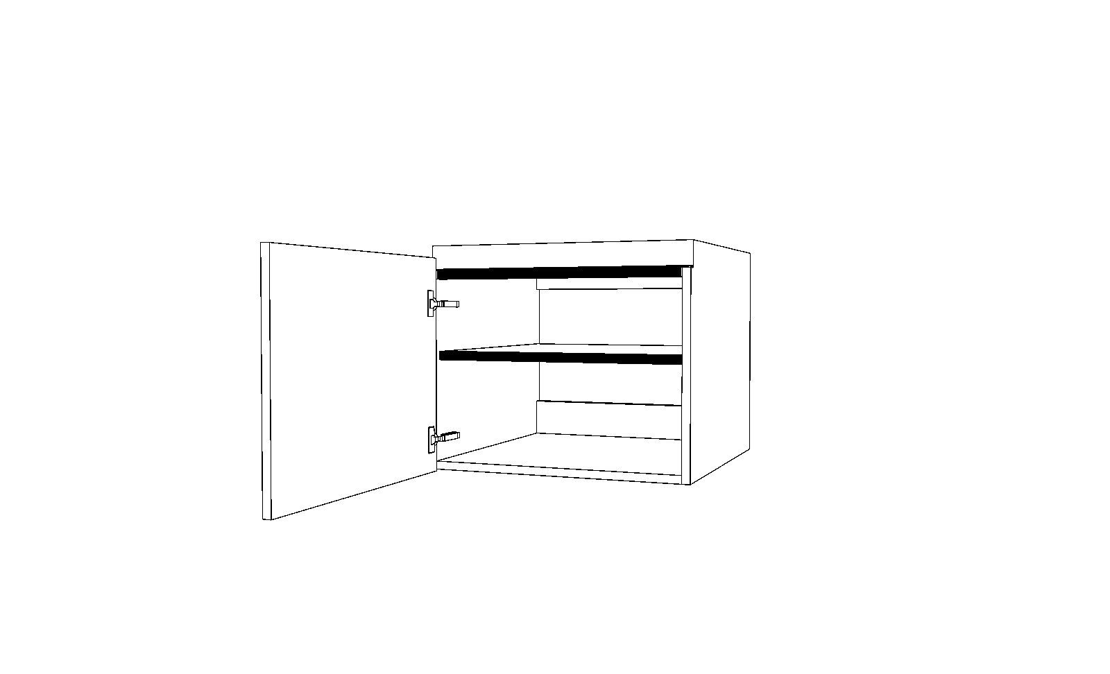 Dibujo técnico — Mueble Bajo Gola 50 Suspendido Placa 1 Puerta