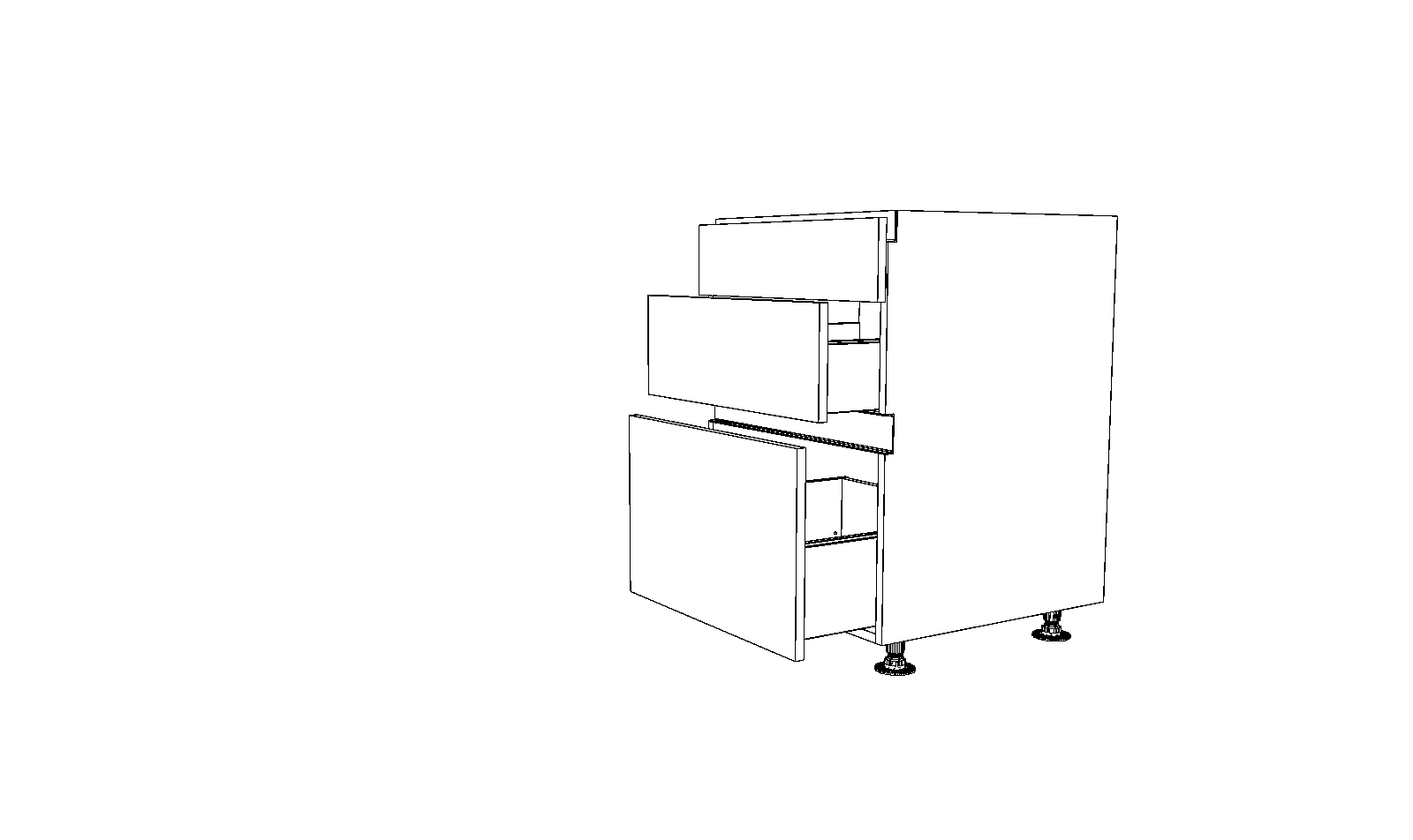 Dibujo técnico — Mueble Bajo Gola 80 Fregadero 1 Frente Fijo 2 Caceroleros