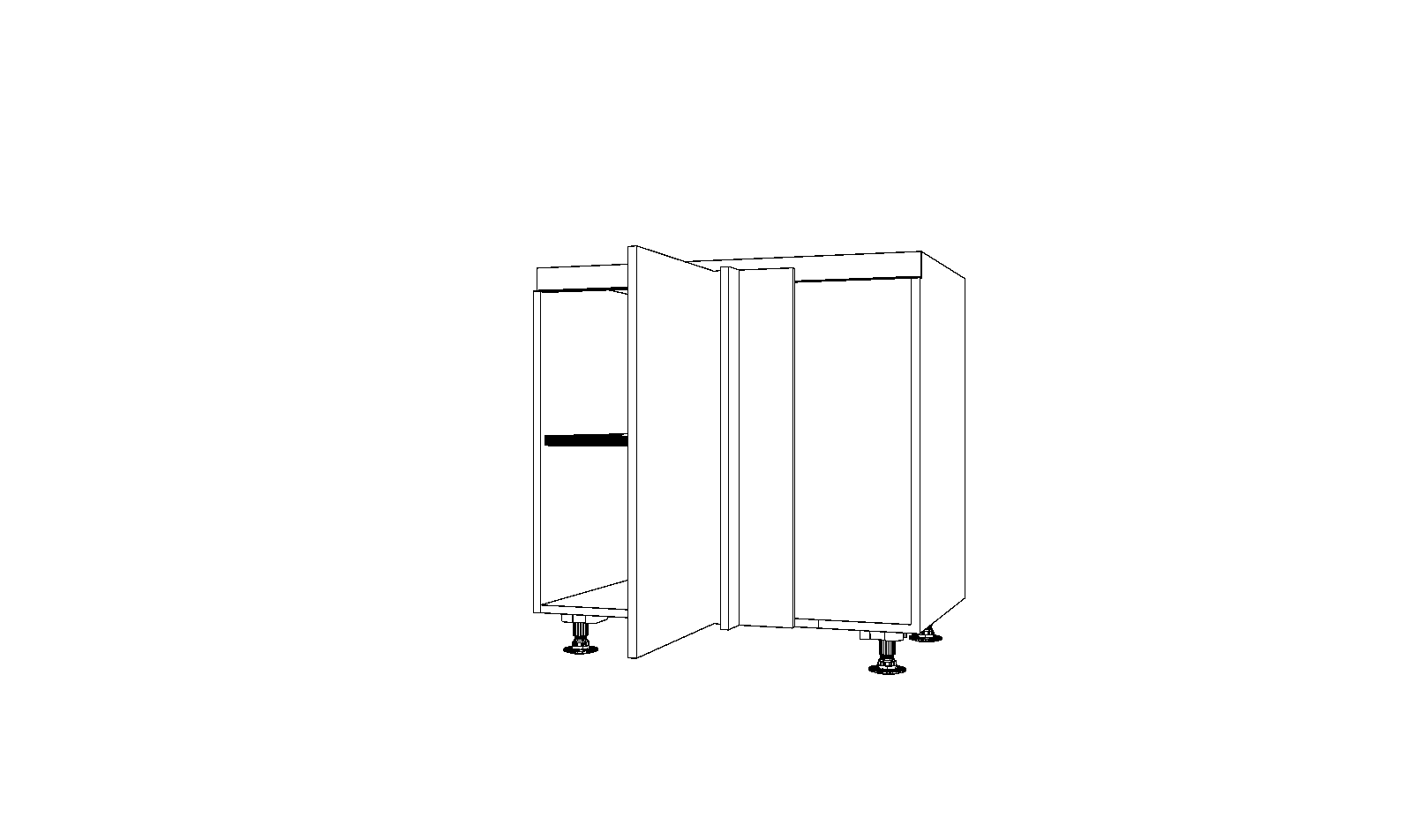 Dibujo técnico — Mueble Bajo Gola 80 Rincon Ciego 1 Puerta