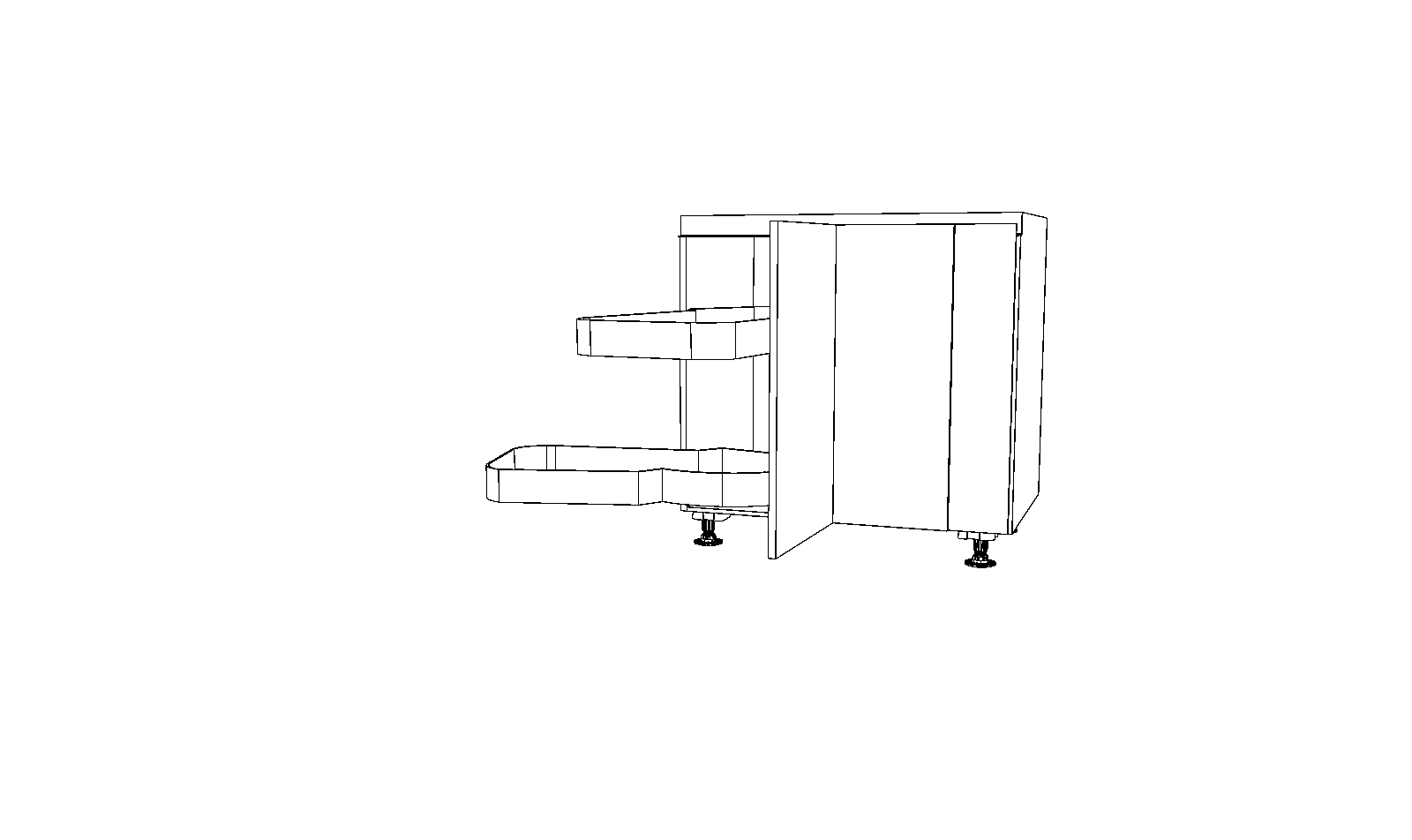 Dibujo técnico — Mueble Bajo Gola 80 Rincon Ciego Sistema Lemans 1 Puerta