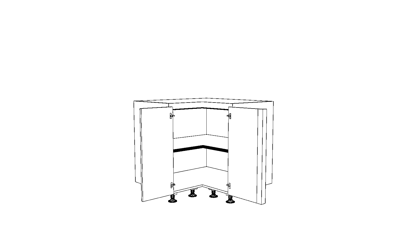 Dibujo técnico — Mueble Bajo Gola 80 Rincon Escuadra Con Regleta