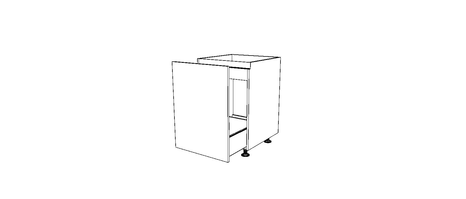 Dibujo técnico — Mueble Bajo Gola 84 Fregadero 1 Puerta Cacerolero Extraible