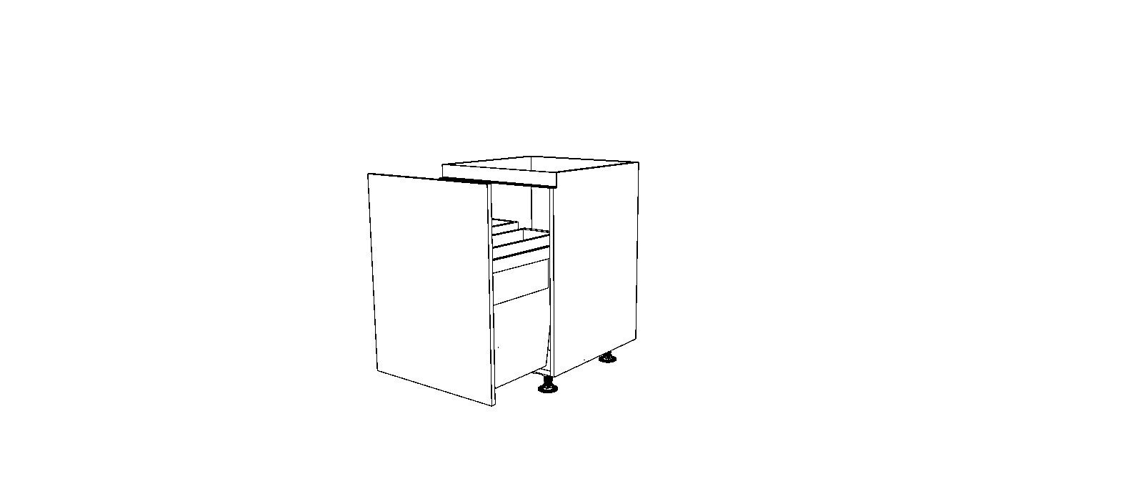Dibujo técnico — Mueble Bajo Gola 84 Fregadero 1 Puerta Cubo Basura Extraible
