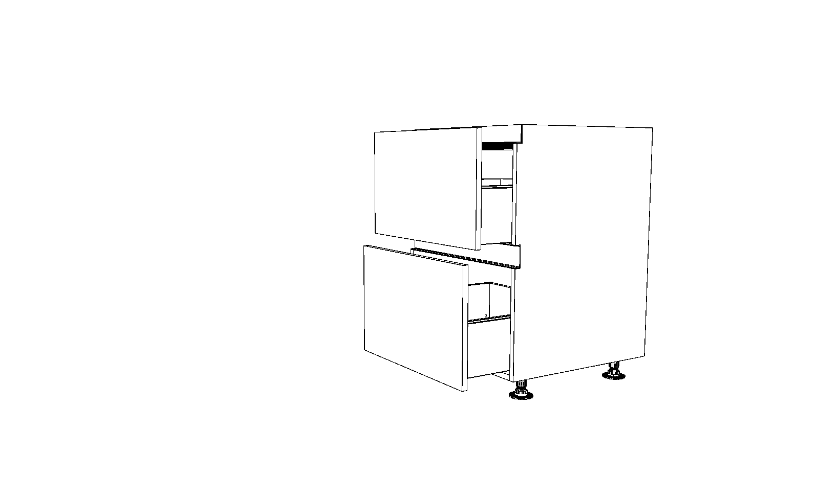 Dibujo técnico — Mueble Bajo Gola 84 Placa 1 Cajon 2 Caceroleros