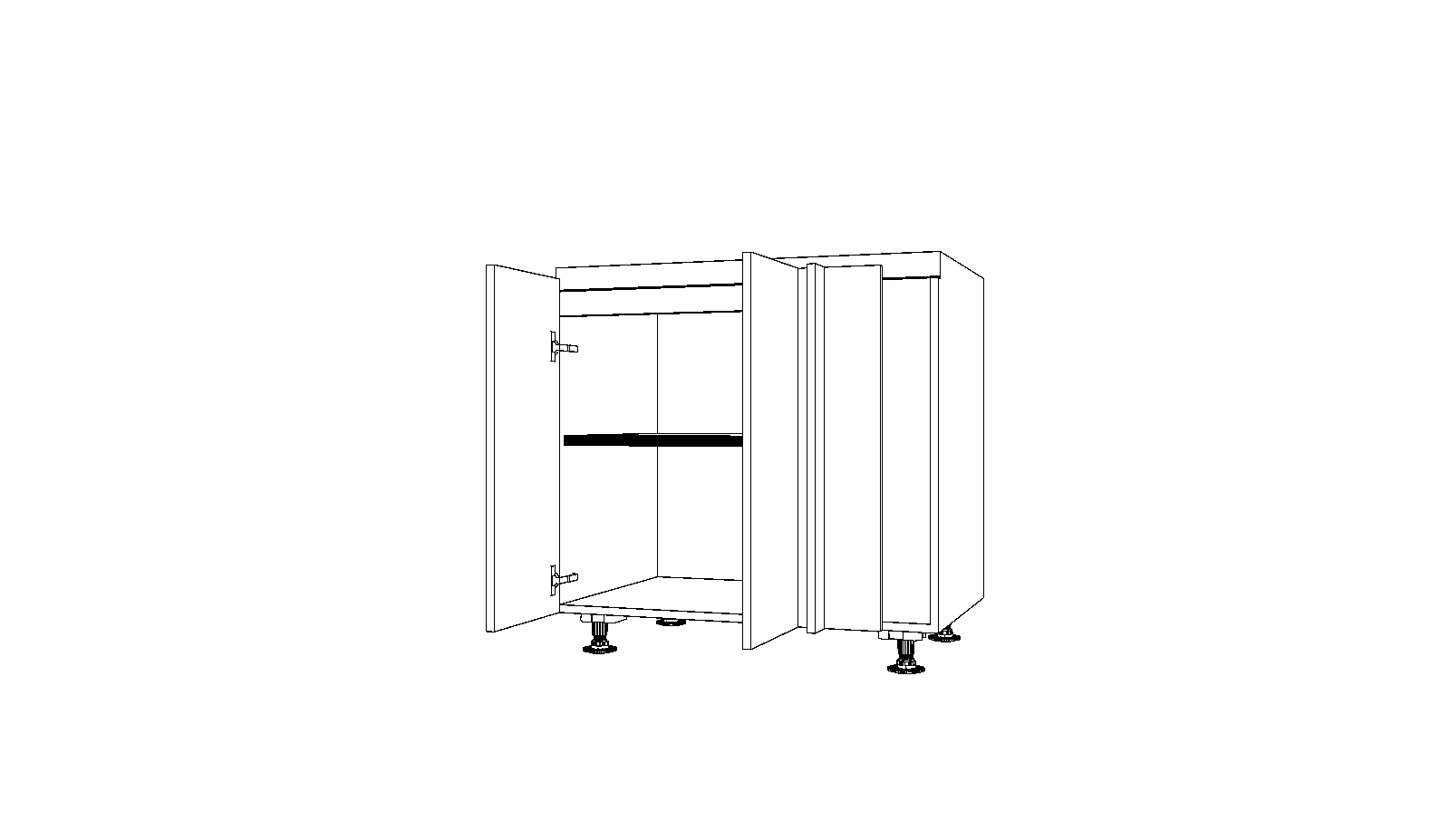 Dibujo técnico — Mueble Bajo Gola 84 Rincon Ciego 2 Puertas