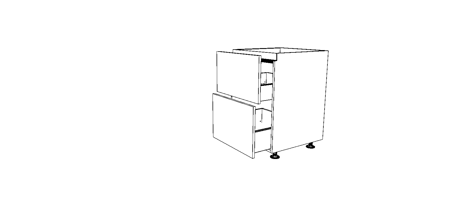 Dibujo técnico — Mueble Bajo Gola L 80 Placa Extractor 2 Caceroleros