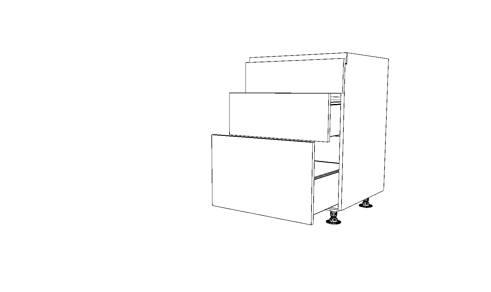 Dibujo técnico — Mueble Bajo Gola L 84 2 Cajones 1 Cacerolero