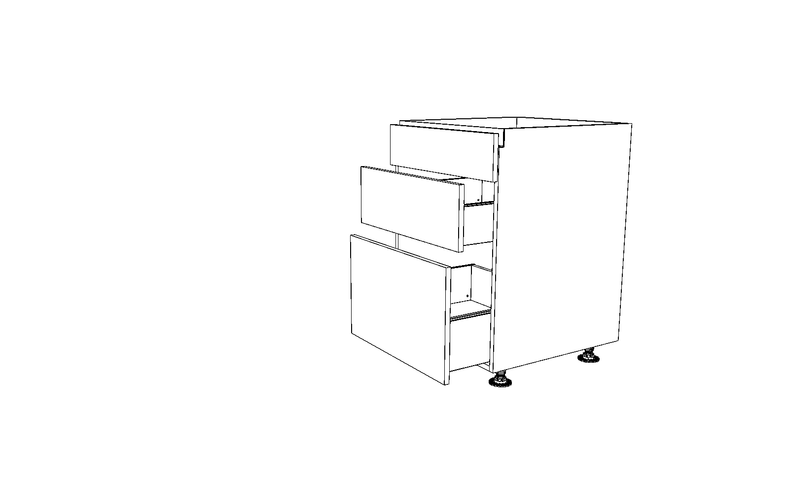 Dibujo técnico — Mueble Bajo Gola L 84 Placa Extractor 1 Frente Fijo 1 Cajon 1 Cacerolero
