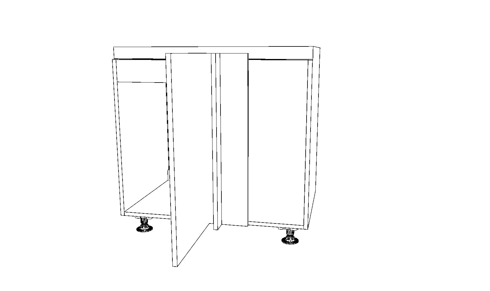 Dibujo técnico — Mueble Bajo Gola 84 Fregadero Rincon Ciego 1 Puerta