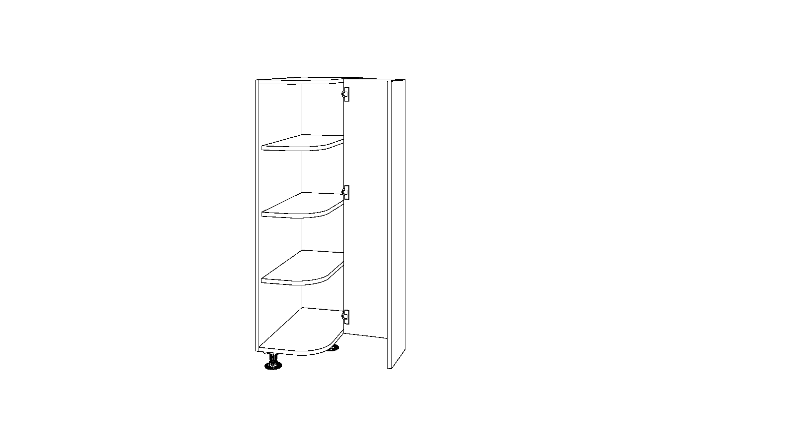 Dibujo técnico — Mueble Columna 126 Terminal Curvo P70