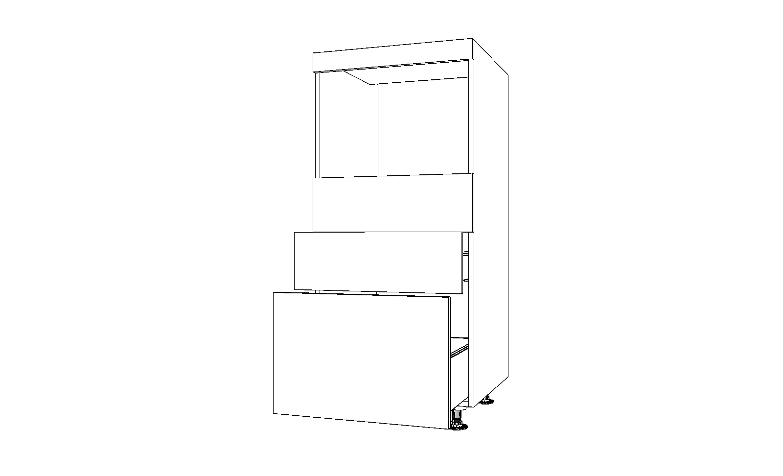 Dibujo técnico — Mueble Columna 146 Horno 2 Cajones 1 Cacerolero