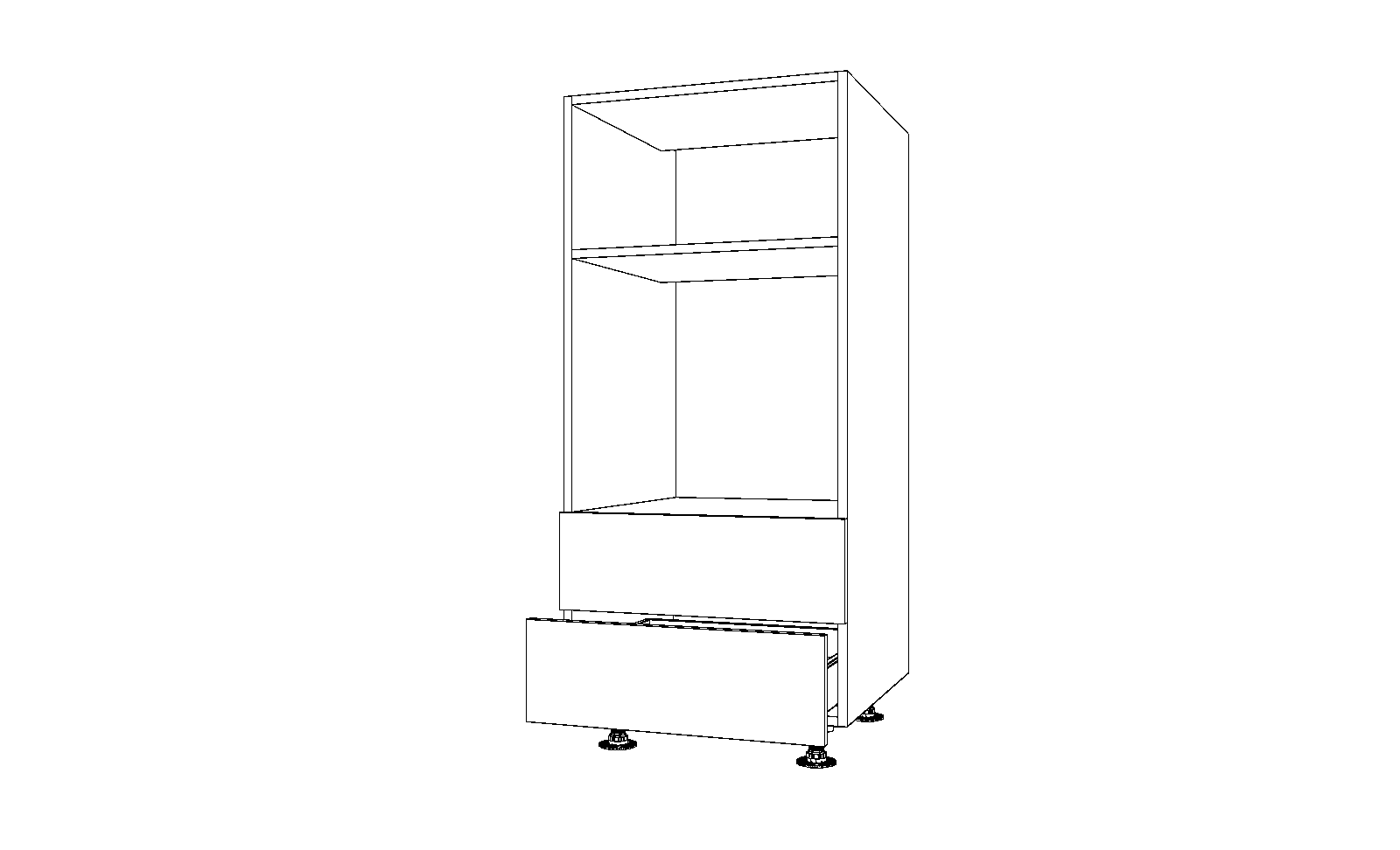 Dibujo técnico — Mueble Columna 146 Horno Micro 2 Cajones