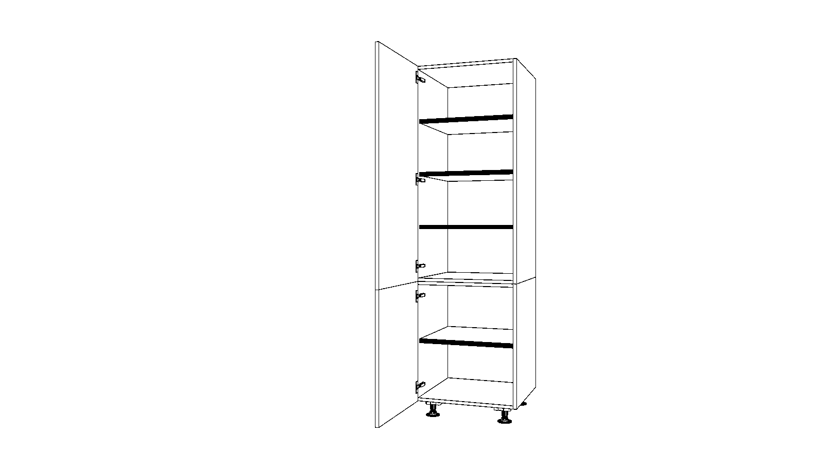 Dibujo técnico — Mueble Columna 196 Despensa 2 Puertas