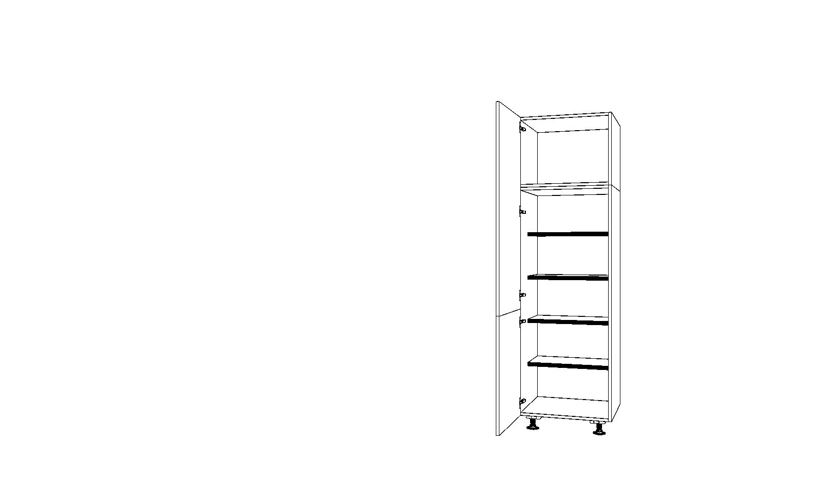 Dibujo técnico — Mueble columna 196 Escobero 2 Puertas