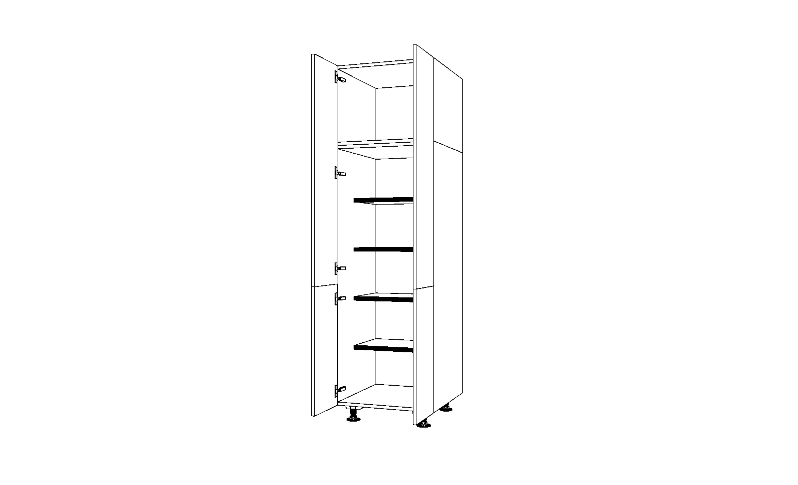 Dibujo técnico — Mueble Columna 196 Escobero 4 Puertas