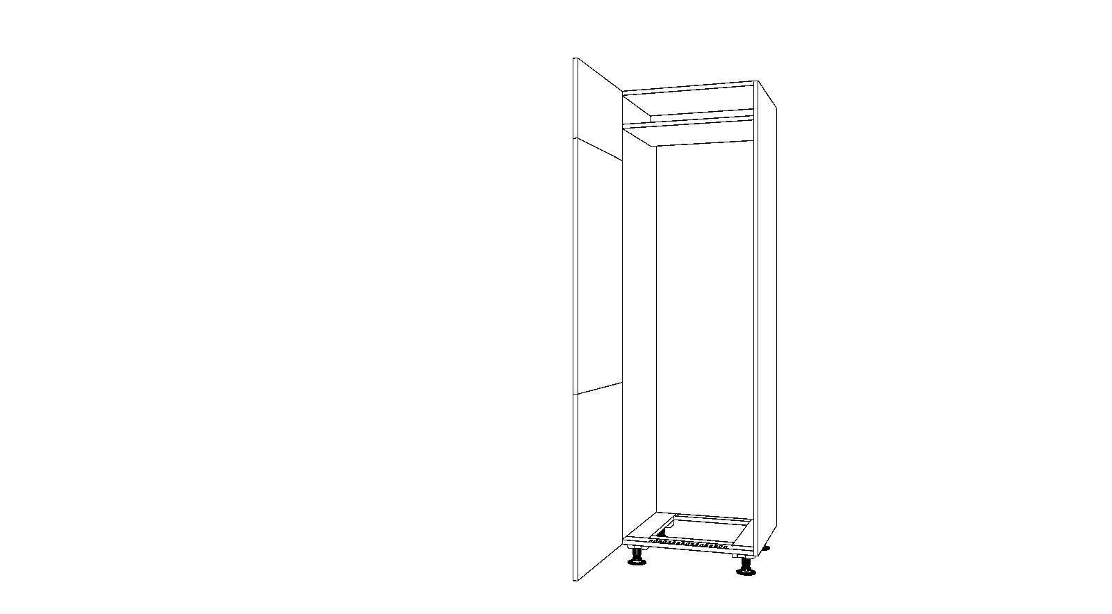 Dibujo técnico — Mueble Columna 196 Frigo Integral 3 Puertas