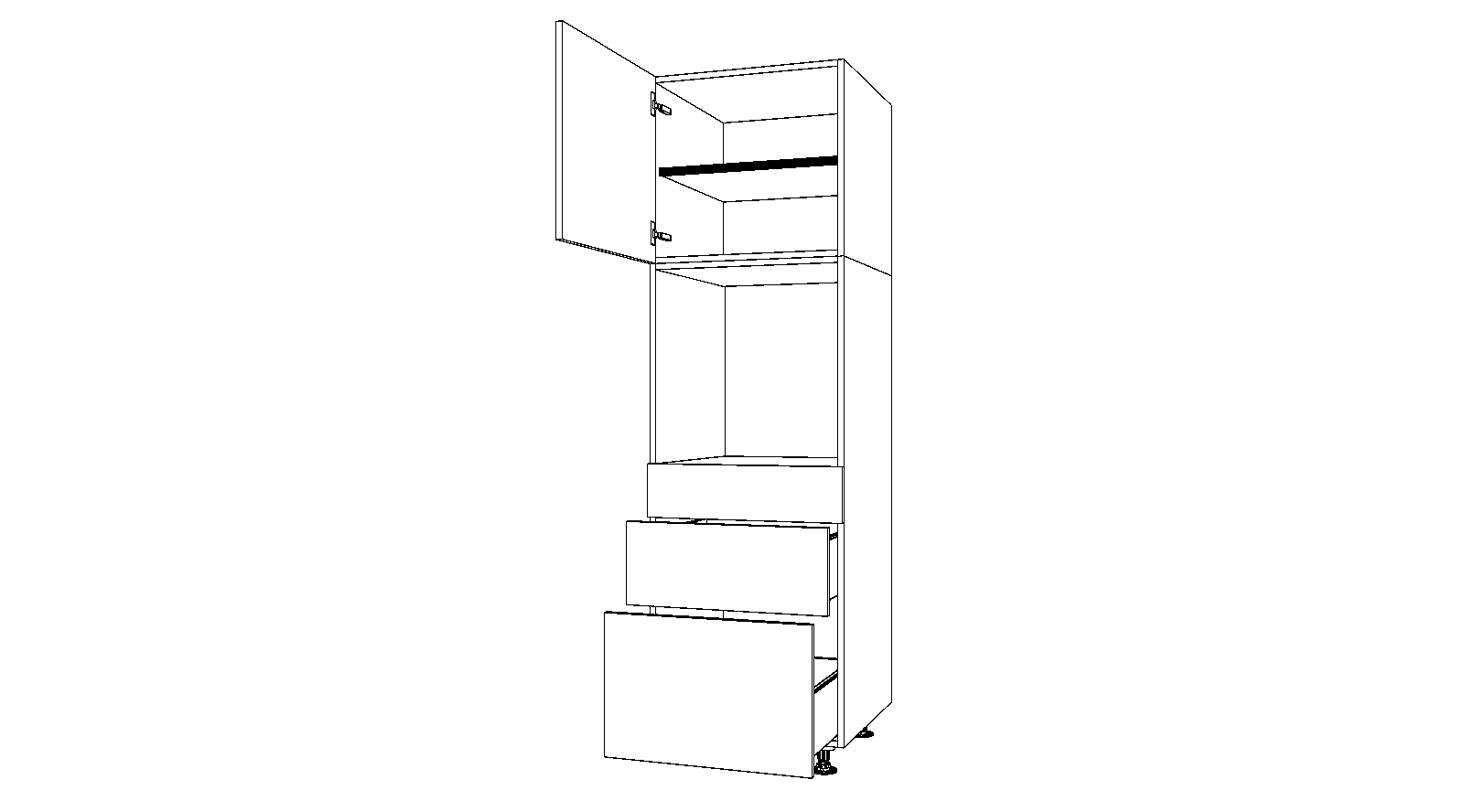 Dibujo técnico — Mueble Columna 196 Horno 1 Cajon 2 Caceroleros 1 Puerta