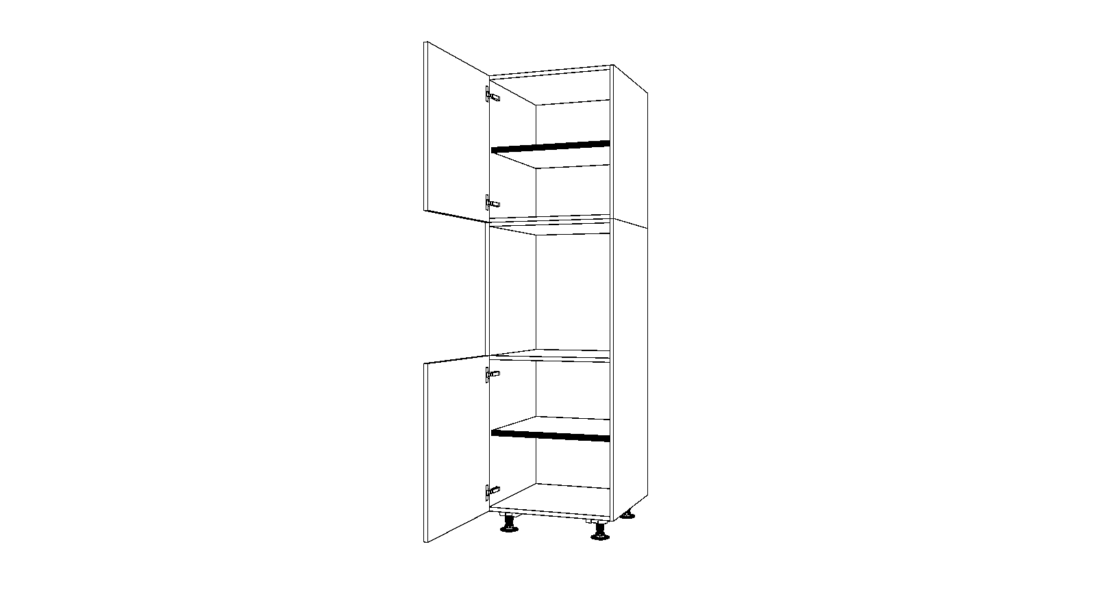 Dibujo técnico — Mueble Columna 196 Horno 2 Puertas