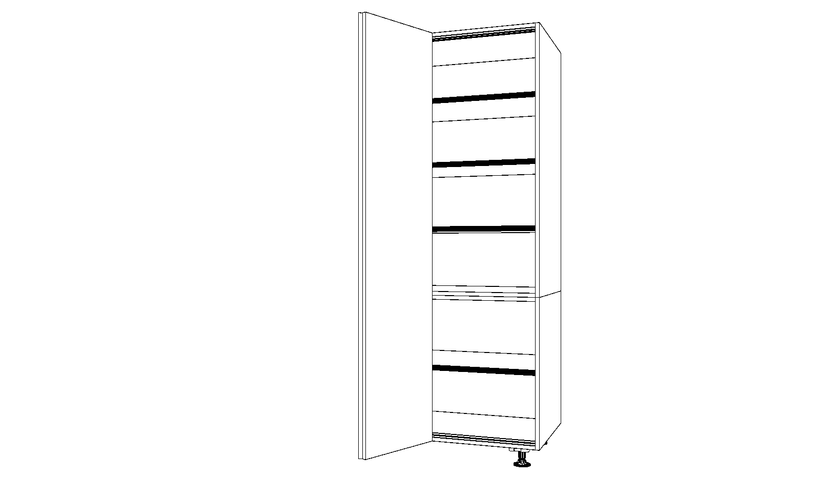 Dibujo técnico — Mueble Columna 196 Plegable Lateral