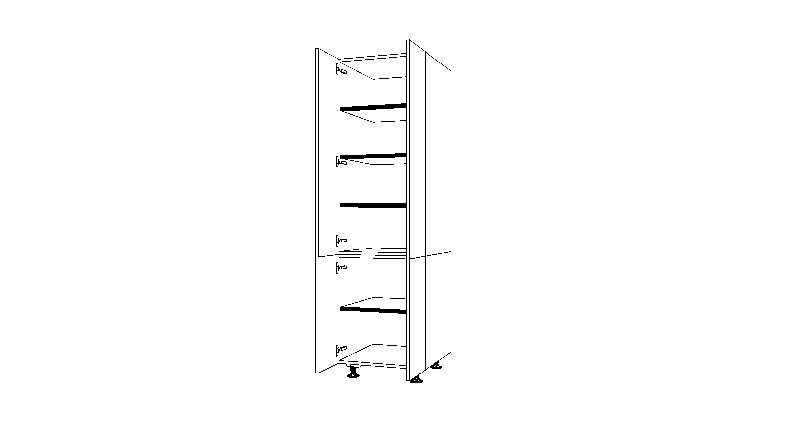 Dibujo técnico — Mueble Columna 206 Despensa 4 Puertas