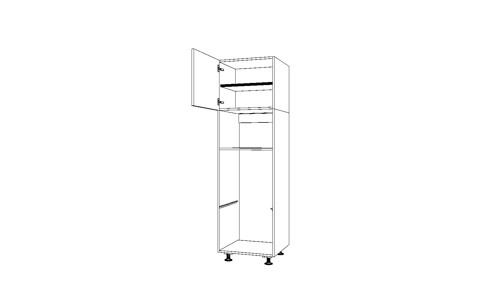 Dibujo técnico — Mueble Columna 206 Vinoteca Horno Micro 1 Puerta