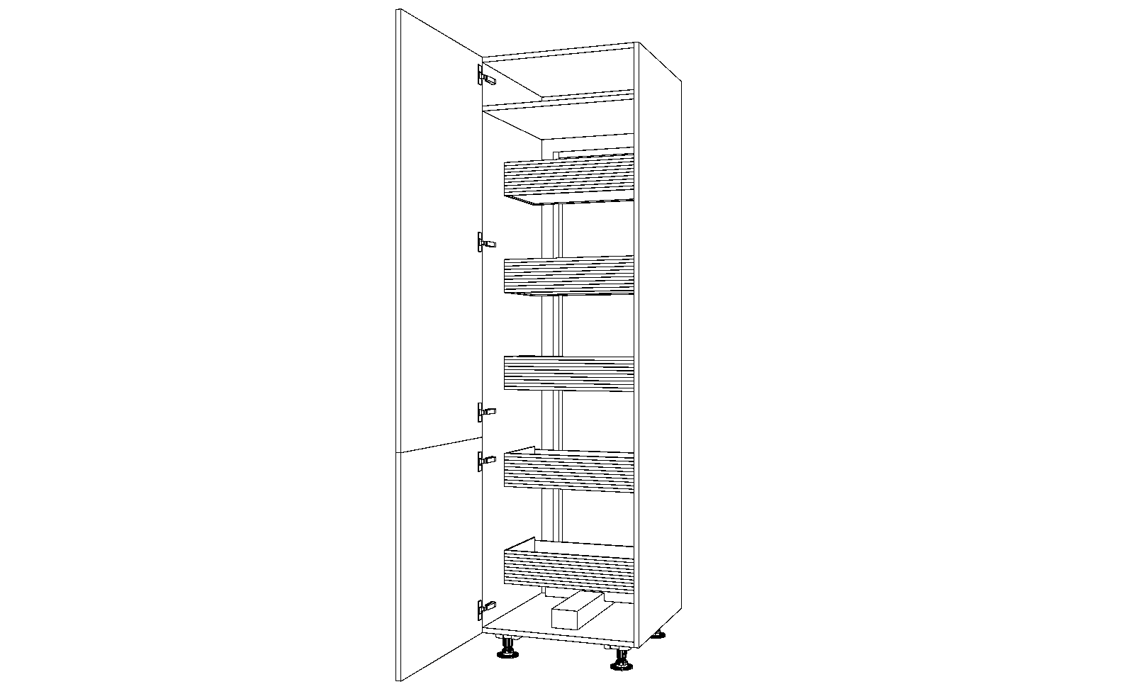 Dibujo técnico — Mueble Columna 210 Extraible Maxi Urban