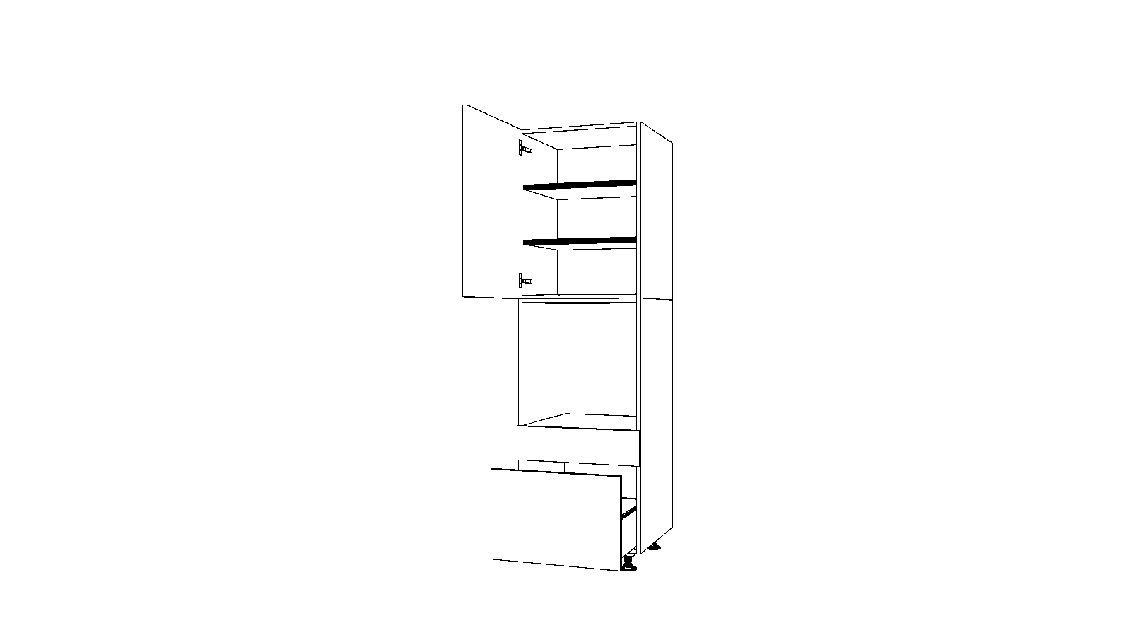 Dibujo técnico — Mueble Columna 210 Horno 1 Cajon 1 Cacerolero 1 Puerta