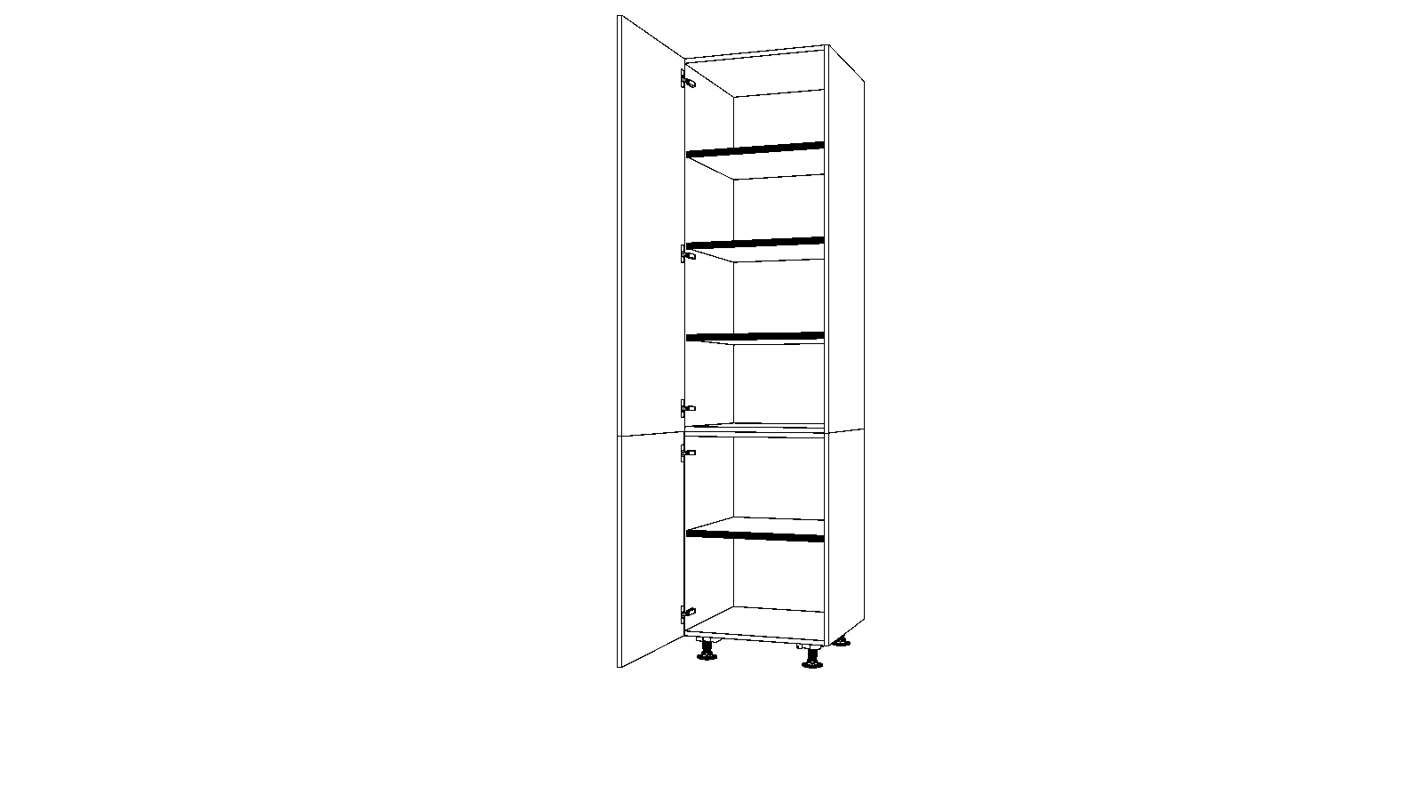 Dibujo técnico — Mueble Columna 216 Despensa 2 Puertas