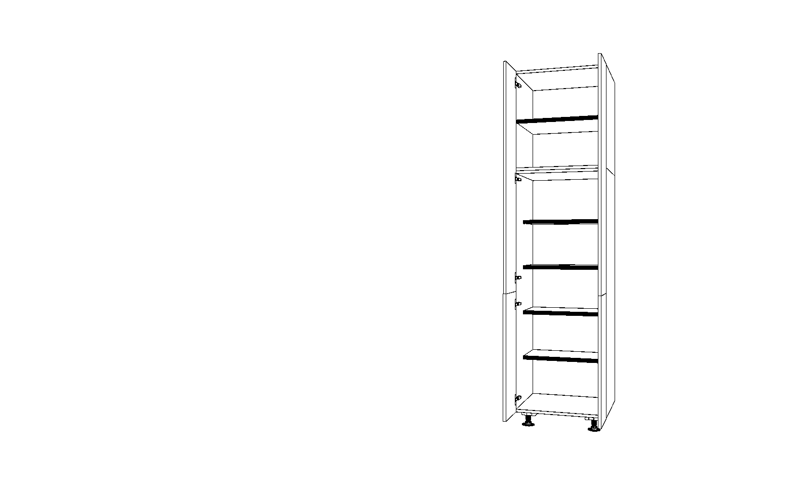 Dibujo técnico — Mueble Columna 216 Escobero 4 Puertas
