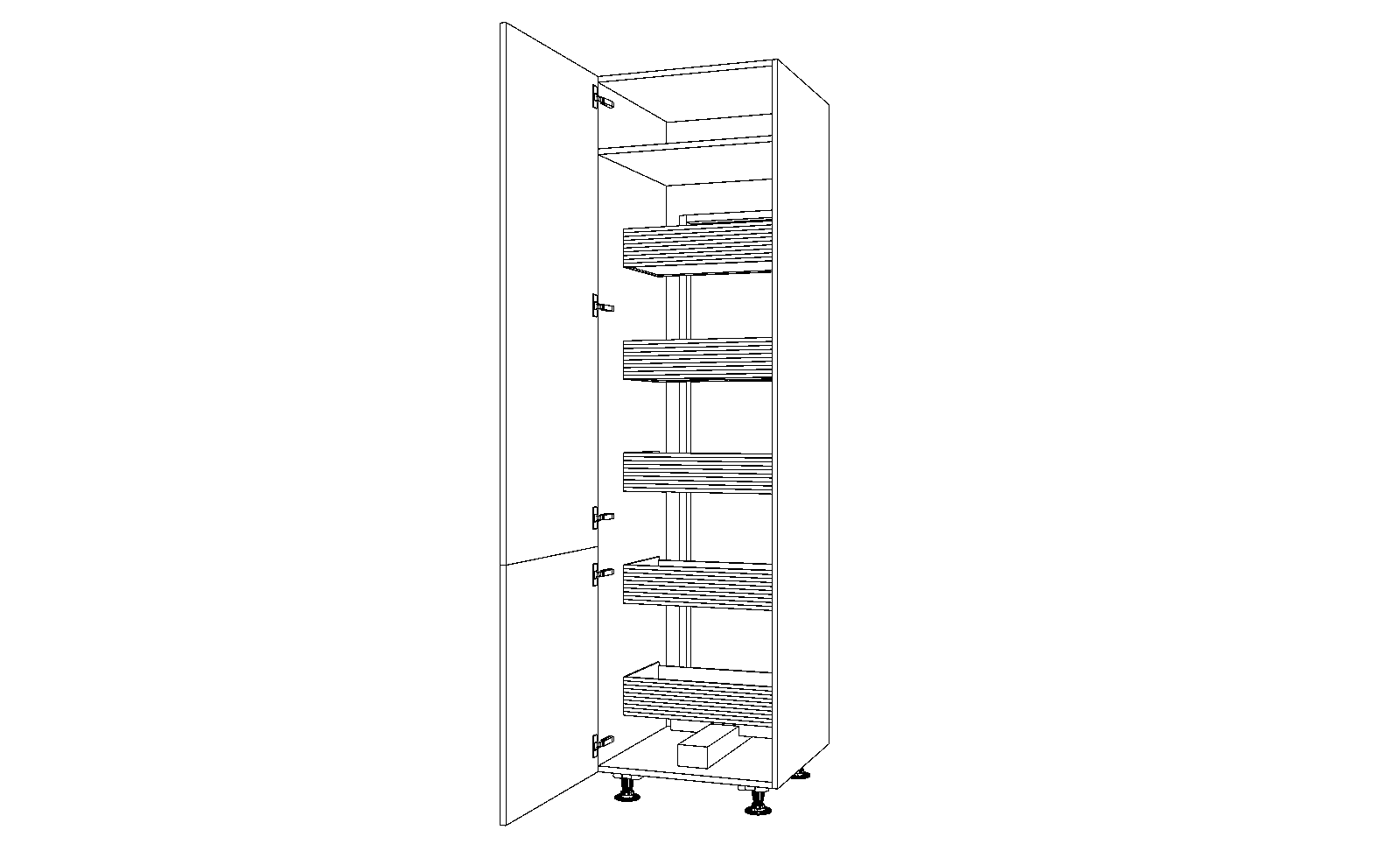 Dibujo técnico — Mueble Columna 216 Extraible Maxi Urban