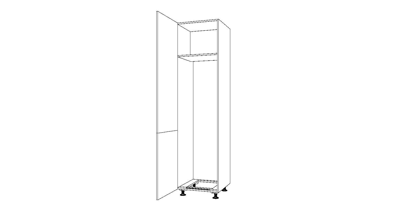 Dibujo técnico — Mueble Columna 216 Frigo Integral 2 Puertas