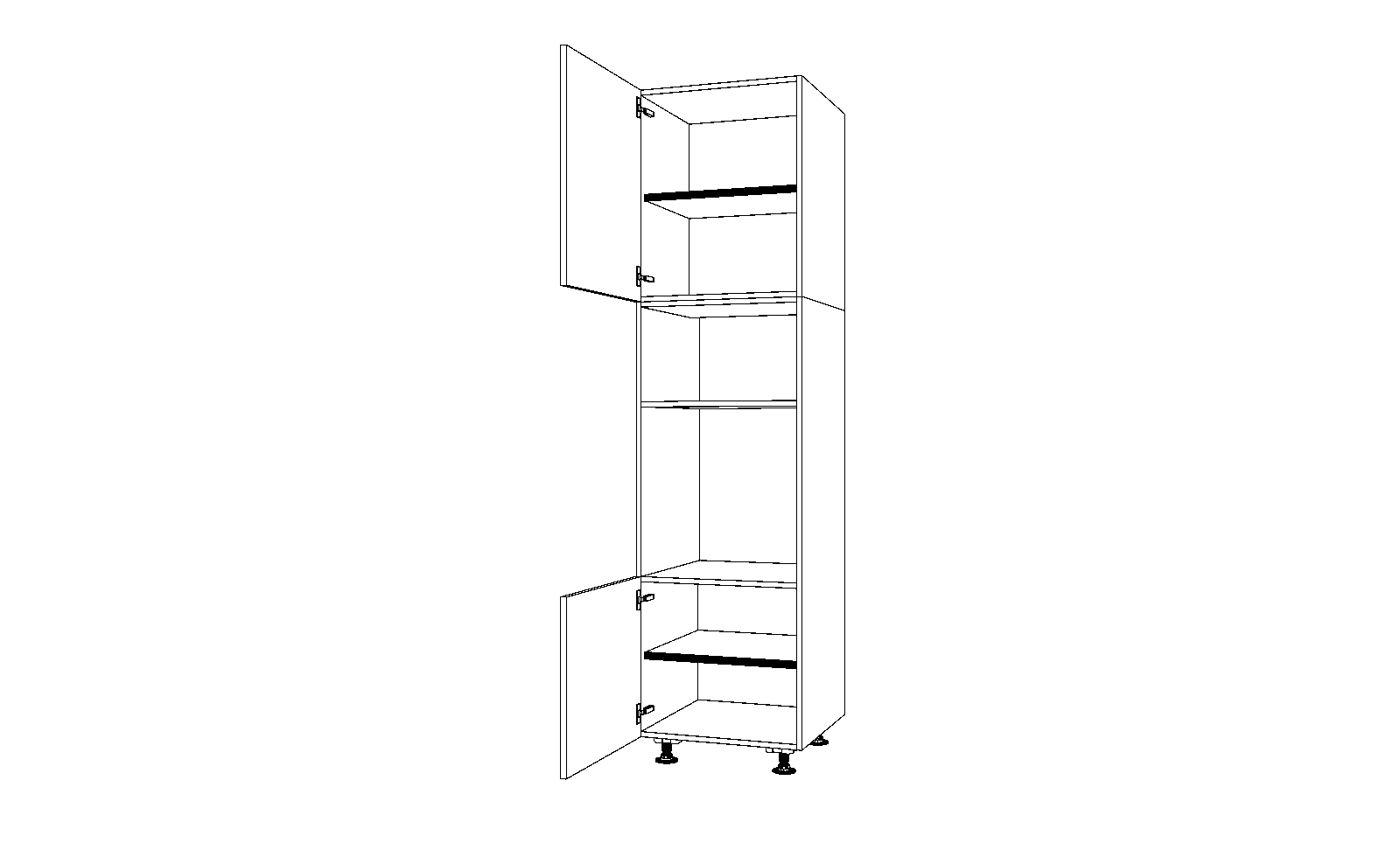 Dibujo técnico — Mueble Columna 216 Horno Micro 2 Puertas