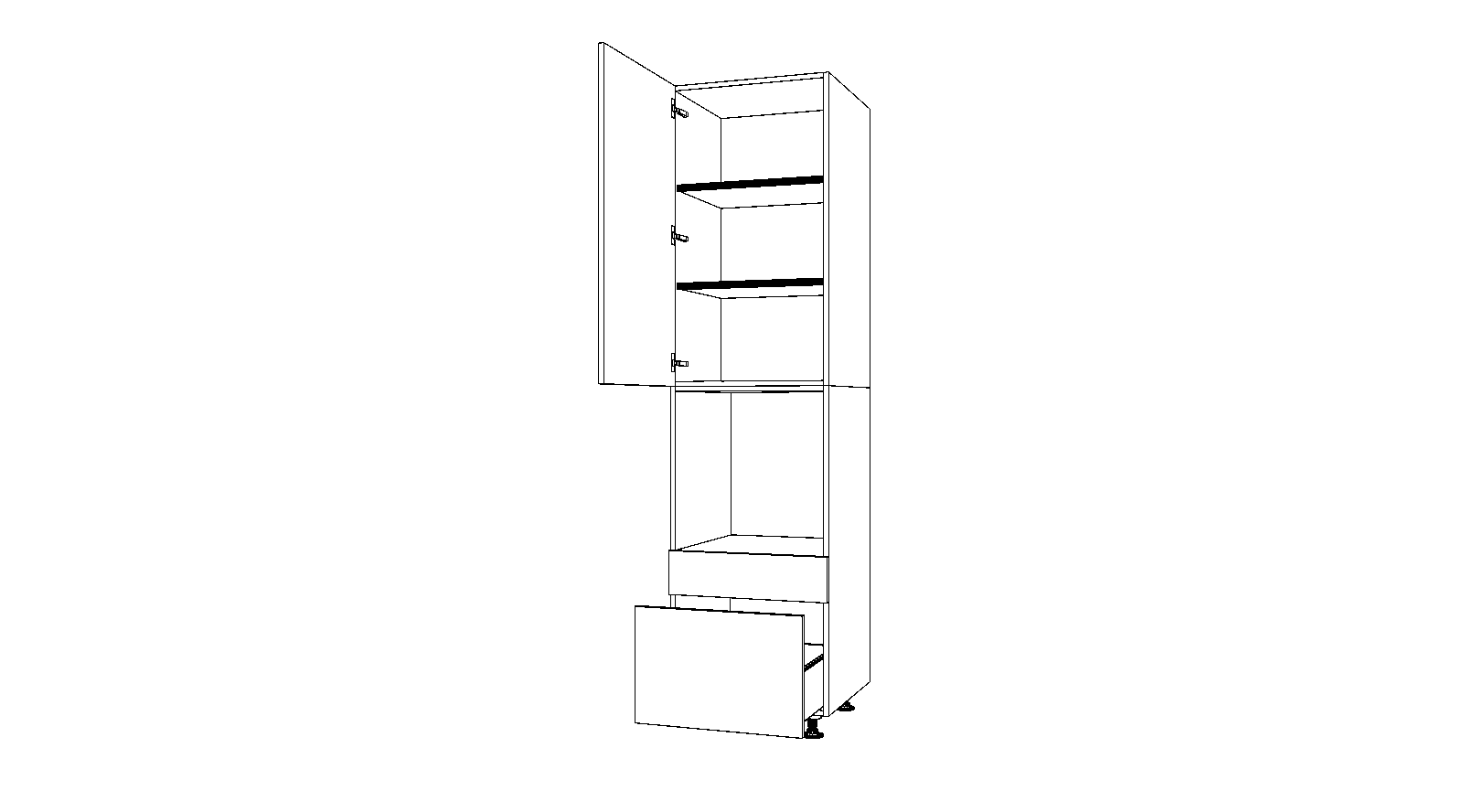 Dibujo técnico — Mueble Columna 220 Horno 1 Cajon 1 Cacerolero 1 Puerta