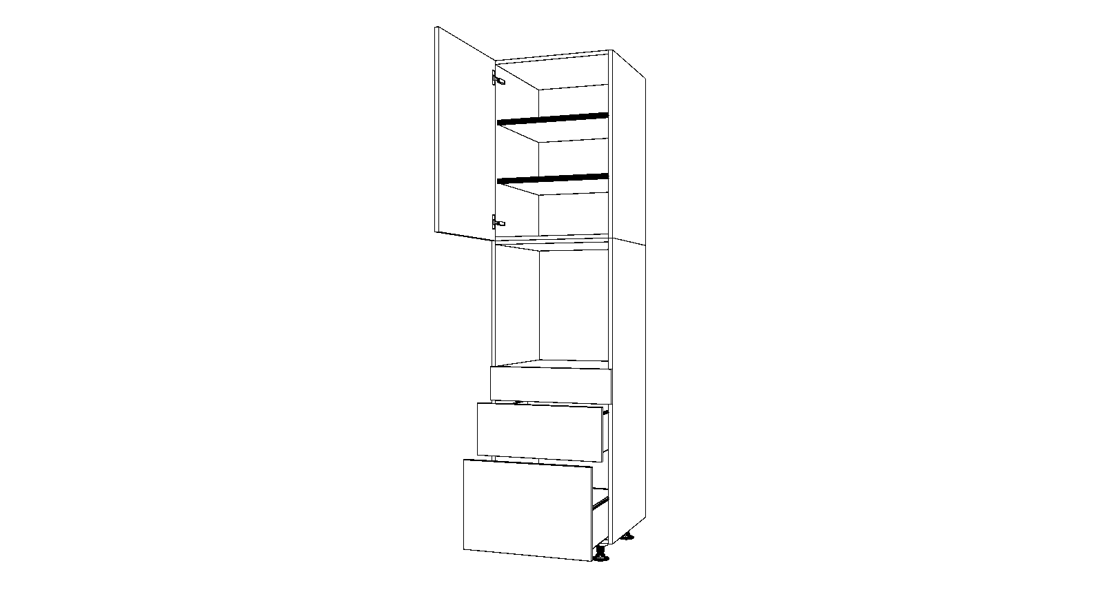 Dibujo técnico — Mueble Columna 220 Horno 1 Cajon 2 Caceroleros 1 Puerta