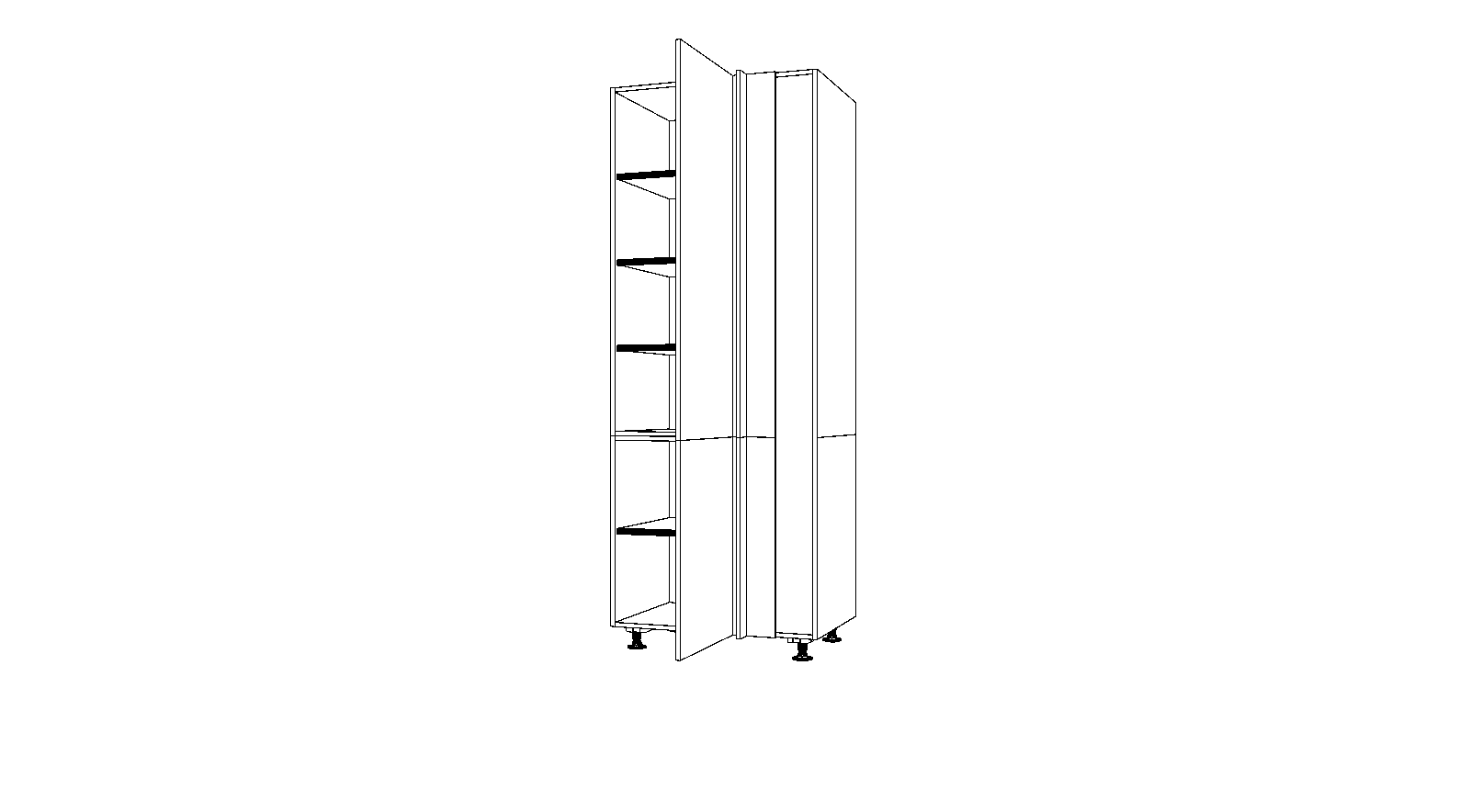 Dibujo técnico — Mueble Columna 226 Despensa Rincon Ciego 2 Puertas