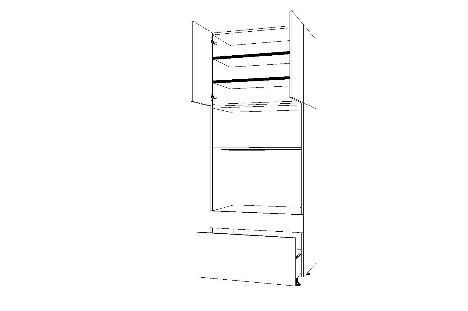 Dibujo técnico — Mueble Columna 226 Horno 1 Cajon 1 Cacerolero 2 Puertas