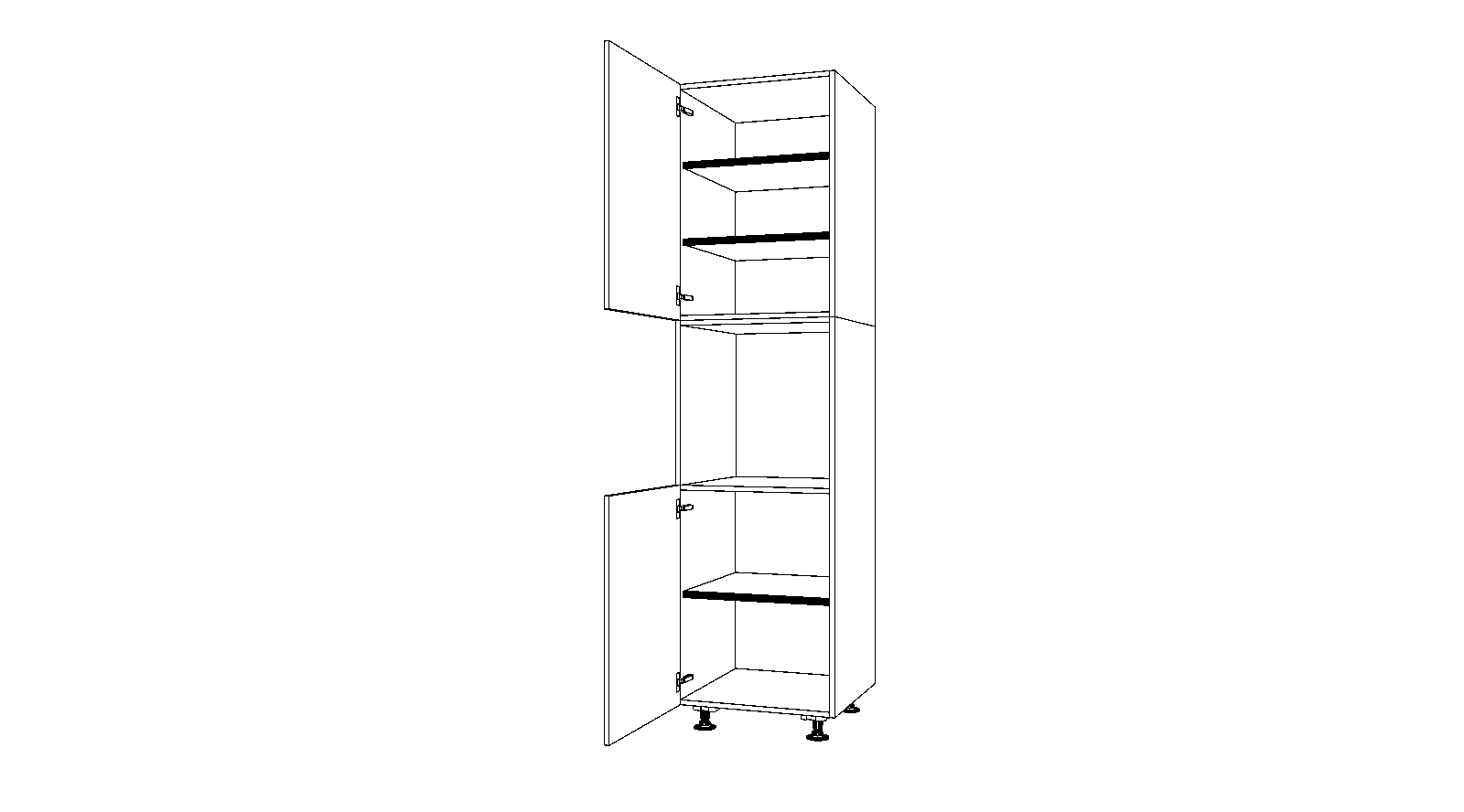 Dibujo técnico — Mueble Columna 226 Horno 2 Puertas