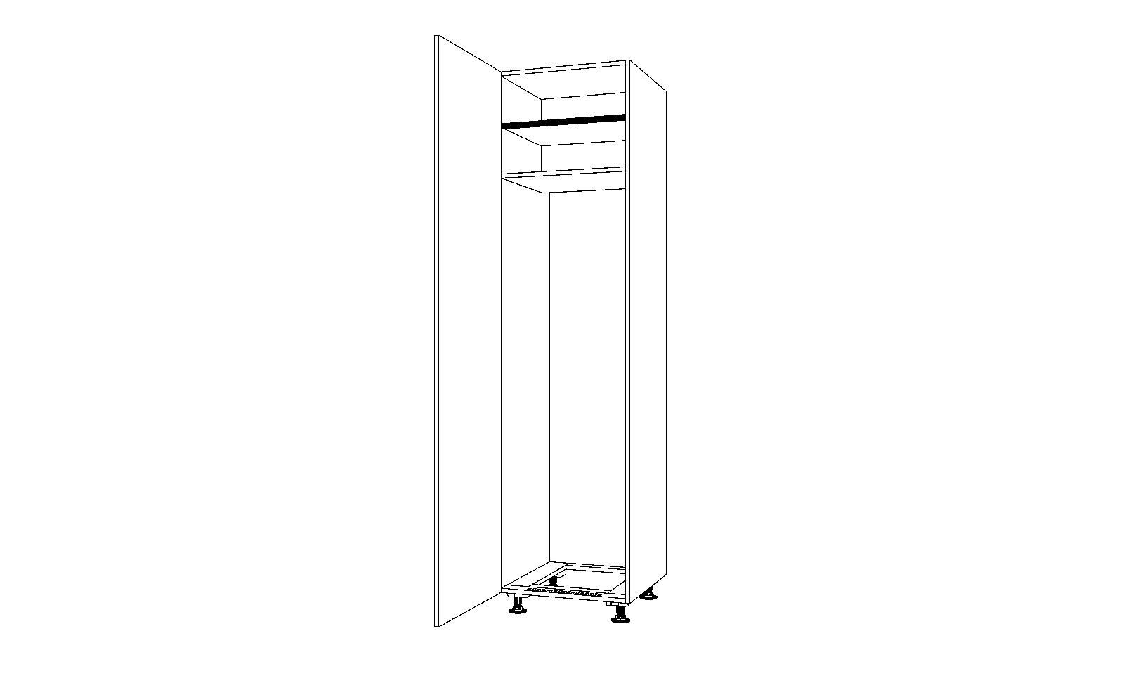 Dibujo técnico — Mueble Columna 230 Frigo Integral 1 Puerta