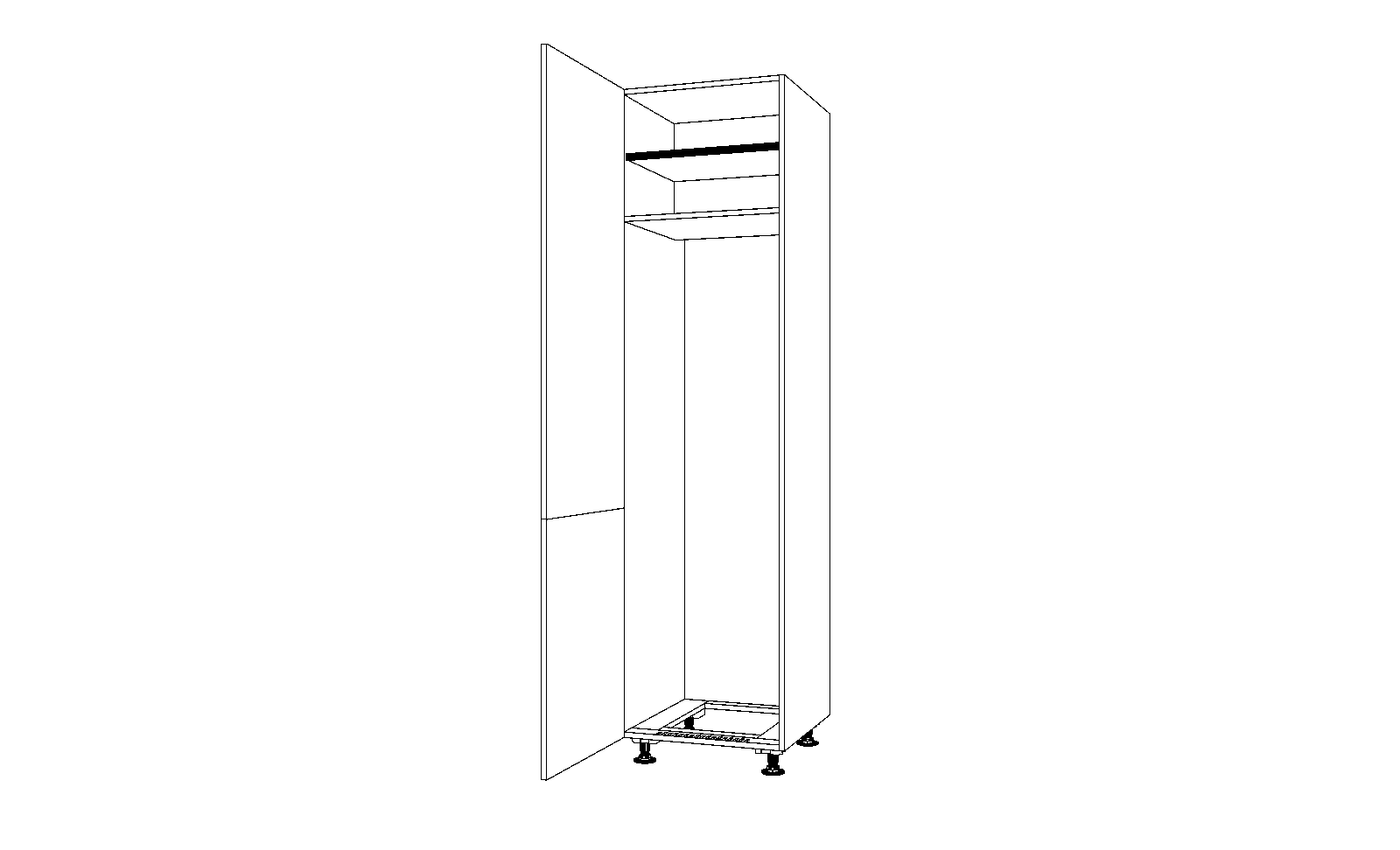 Dibujo técnico — Mueble Columna 234 Frigo Integral 2 Puertas