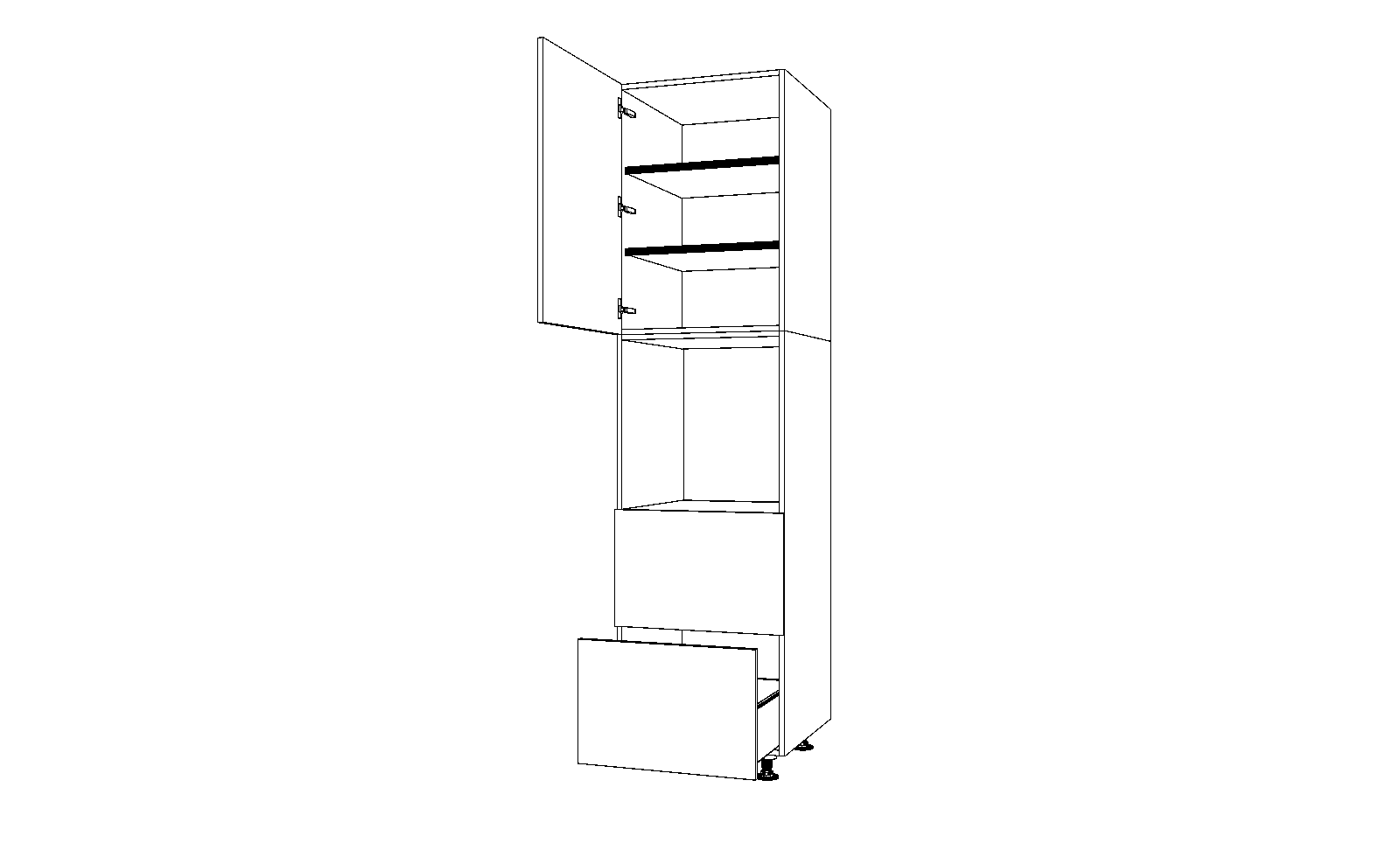Dibujo técnico — Mueble Columna 234 Horno 2 Caceroleros 1 Puerta