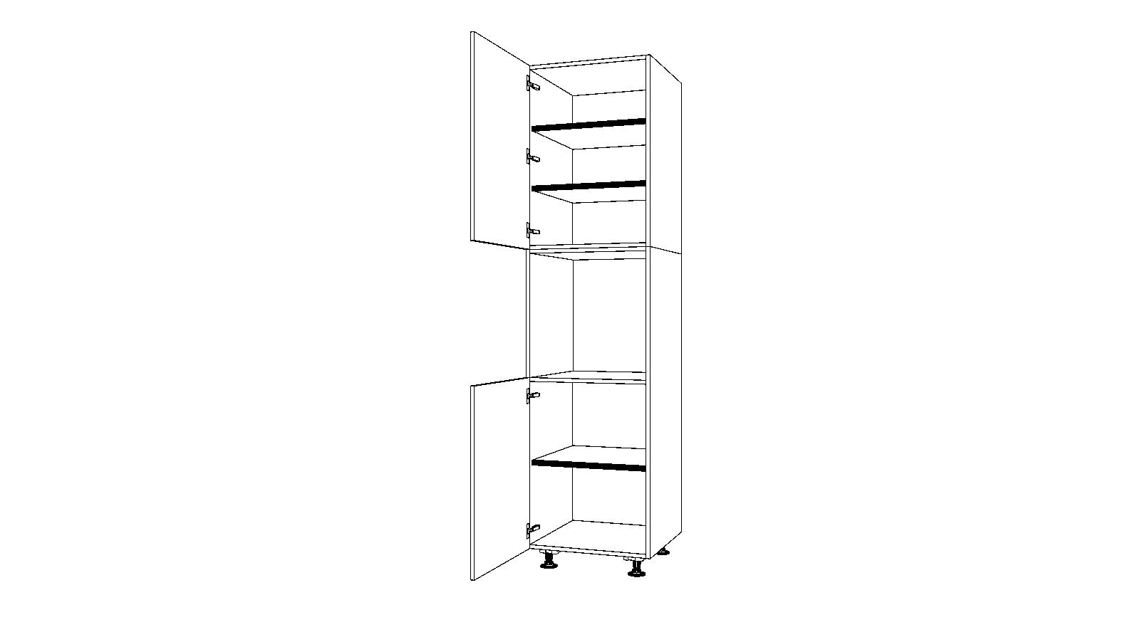 Dibujo técnico — Mueble Columna 234 Horno 2 Puertas