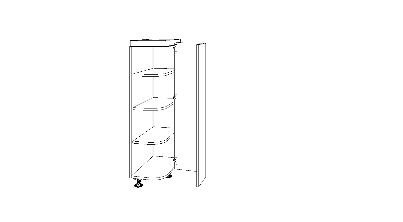 Dibujo técnico — Mueble Columna Gola 146 Terminal Curvo