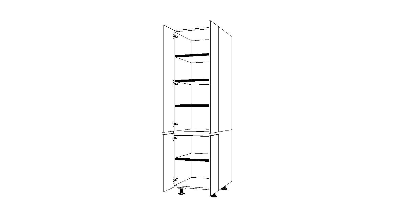 Dibujo técnico — Mueble Columna Gola 206 Despensa 4 Puertas