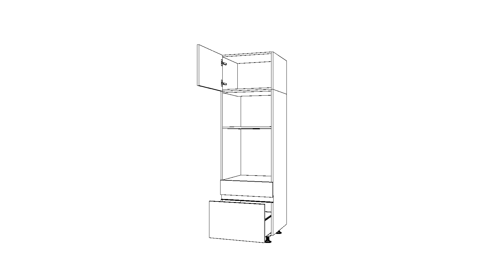 Dibujo técnico — Mueble Columna Gola 206 Horno Micro 1 Cajon 1 Cacerolero 1 Puerta