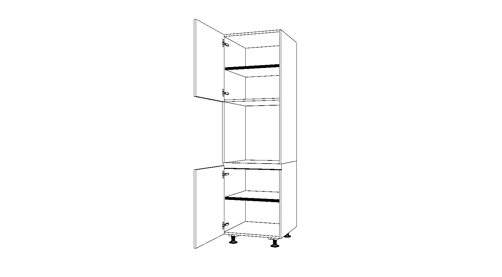 Dibujo técnico — Mueble Columna Gola 210 Horno 2 Puertas