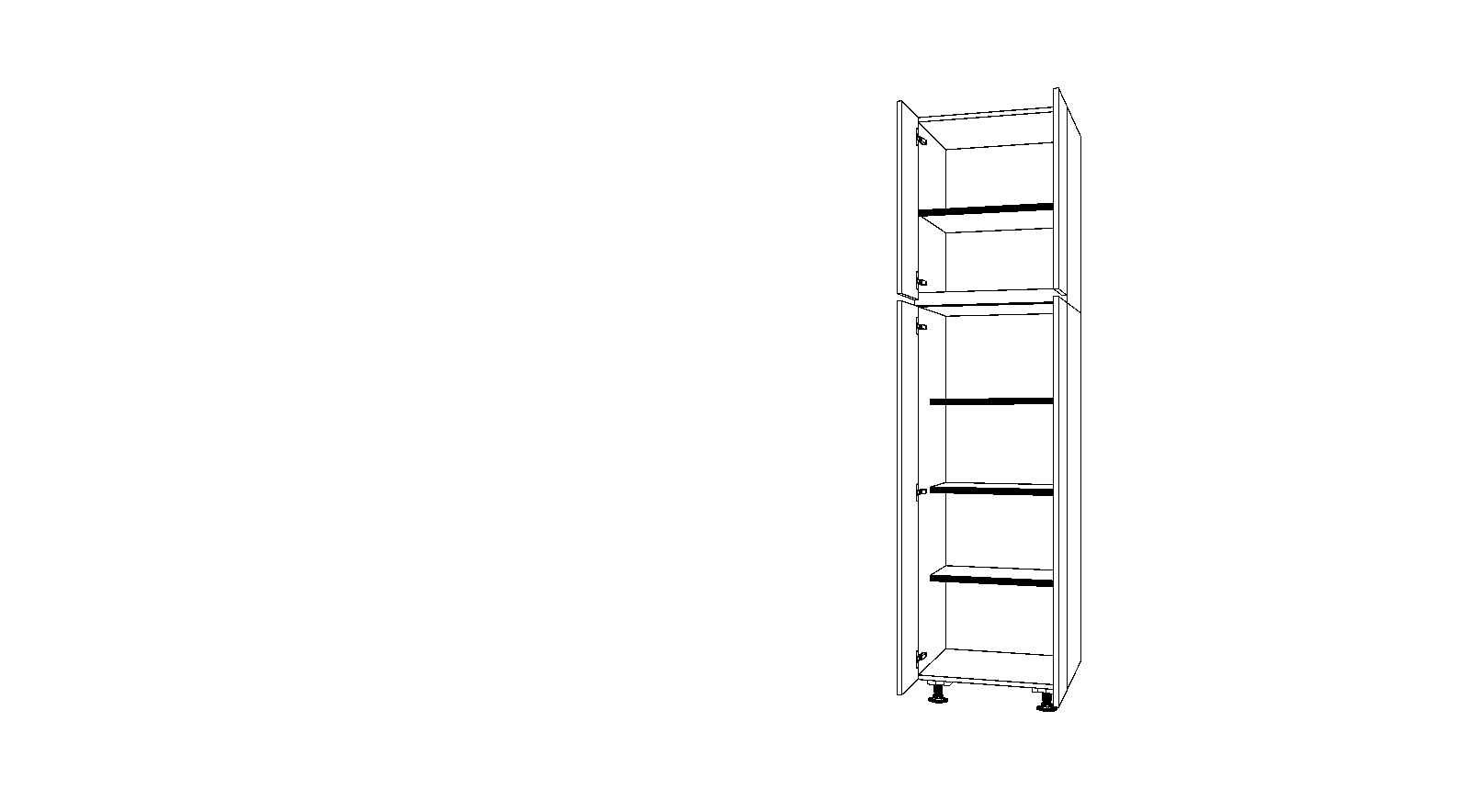 Dibujo técnico — Mueble Columna Gola 216 Escobero 4 Puertas