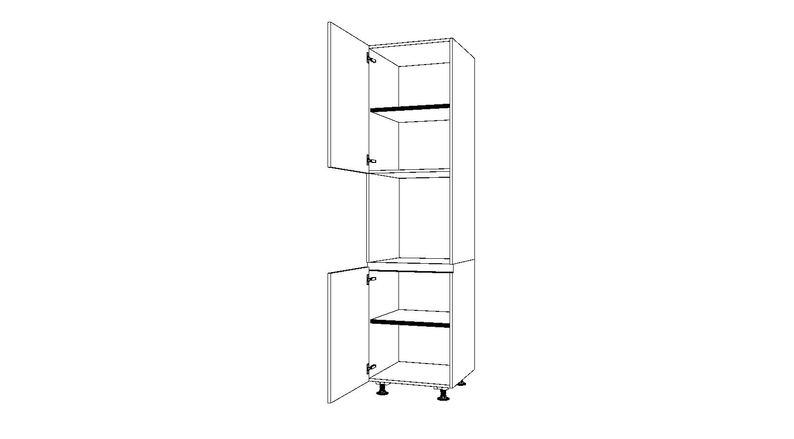 Dibujo técnico — Mueble Columna Gola 216 Horno 2 Puertas
