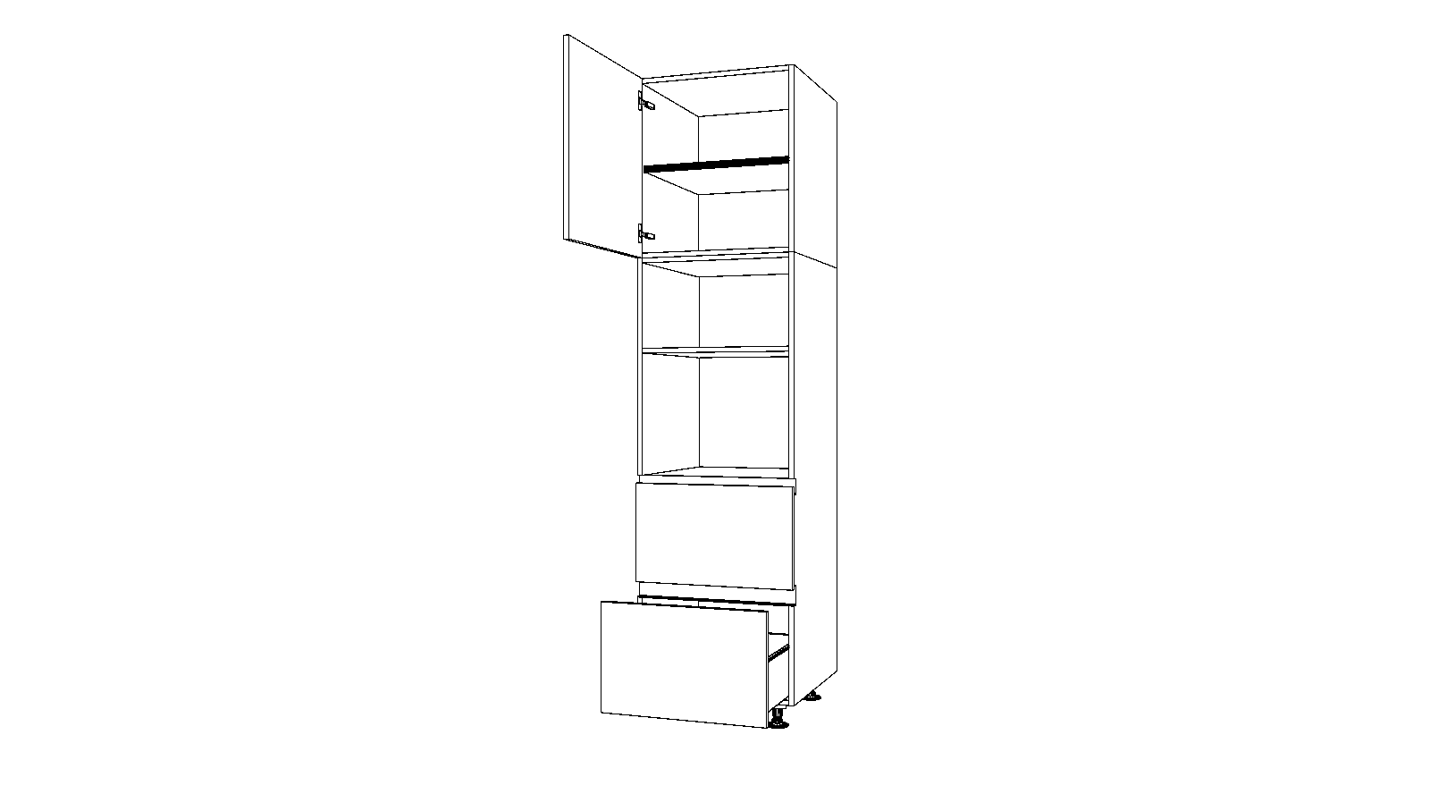 Dibujo técnico — Mueble Columna Gola 216 Horno Compacto Micro 2 Caceroleros 1 Puerta