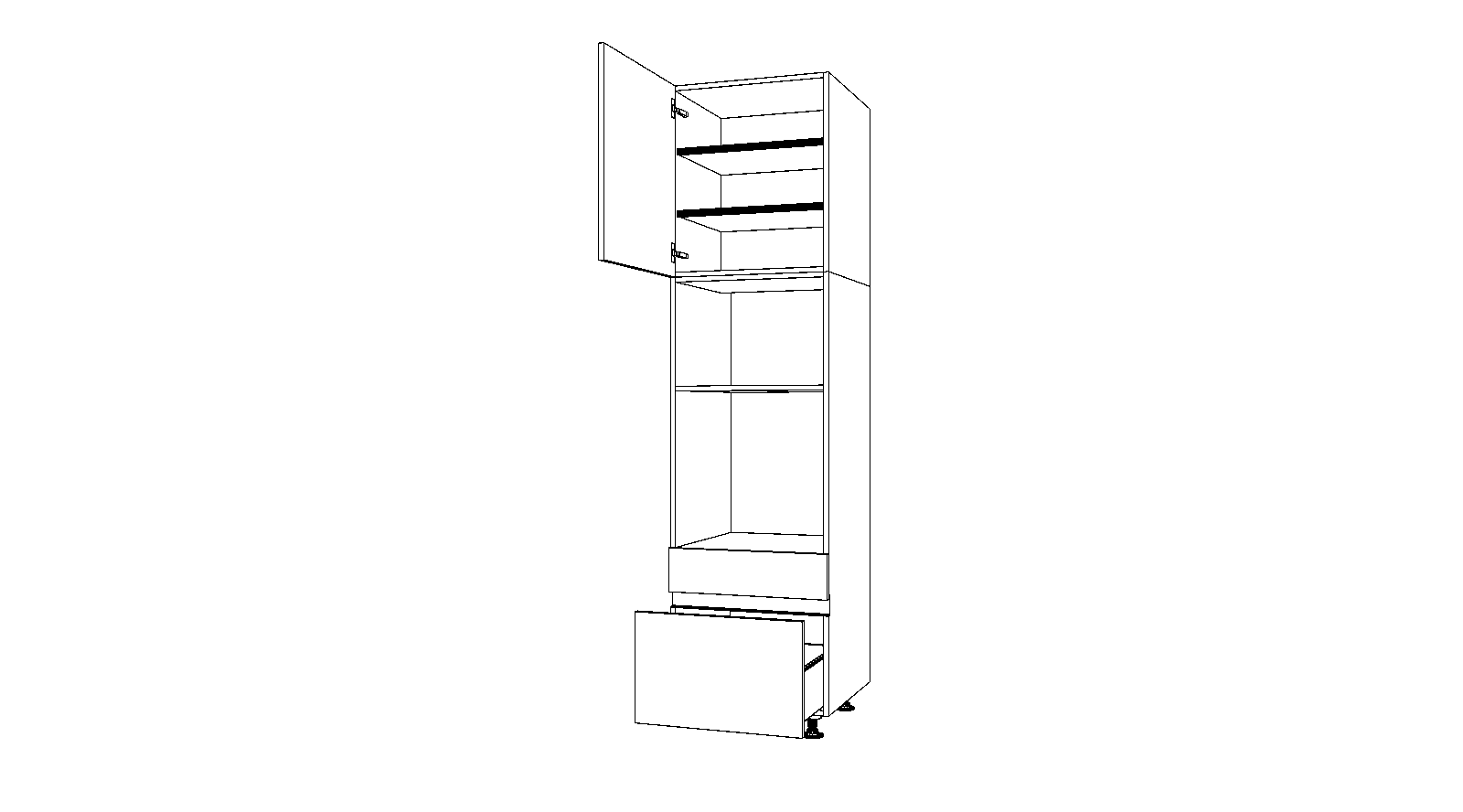 Dibujo técnico — Mueble Columna Gola 216 Horno Micro 1 Cajon 1 Cacerolero 1 Puerta